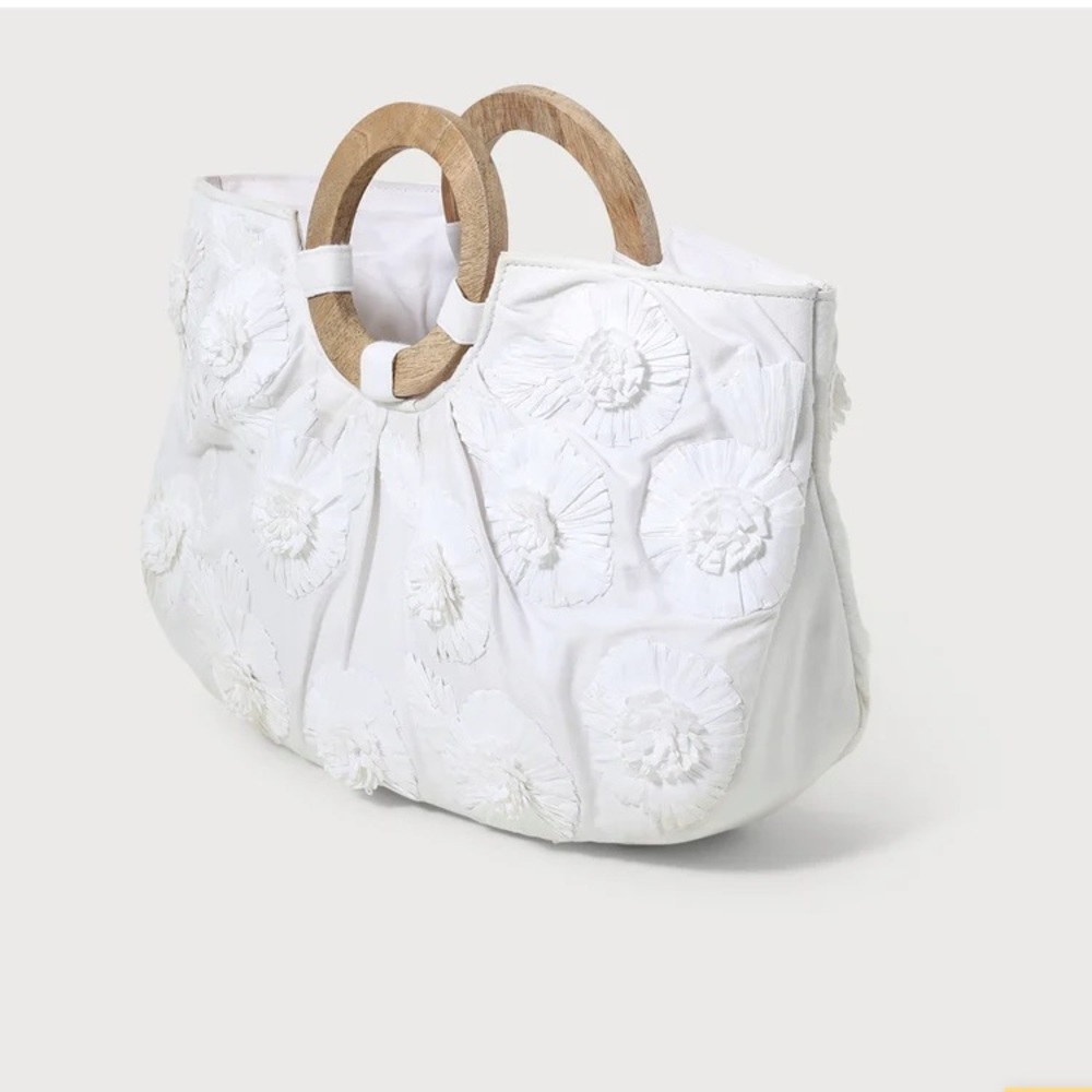 Lulus Vacay Daydream Ivory Straw Floral Tote